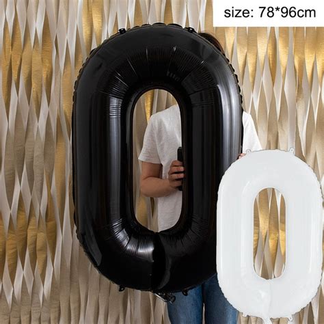 40inch Black Figure Number Foil Balloon Banner Anniversary Birthday