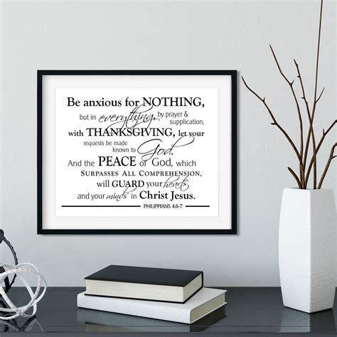 Scripture Wall Art Be Anxious For Nothing Philippians Etsy