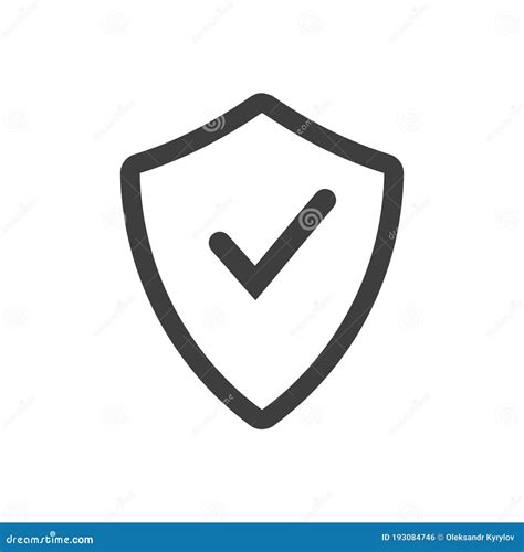 Security Shield Icon Shield With A Checkmark In The Middle Protection Icon Concept Stock