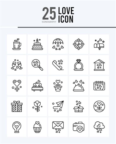 Premium Vector Love Lineal Fill Icons Pack Vector Illustration