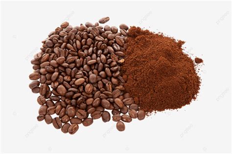 Pile Of Ground Coffee And Beans Closeup Gourmet Drink Ground Png