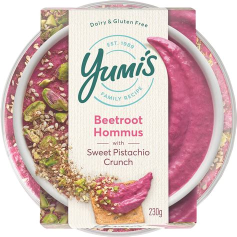 Yumi S Beetroot Hommus With Sweet Pistachio Crunch G Woolworths