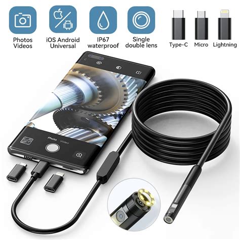 Inskam Mini Endoscope Camera P Single Dual Mm Lens Hard Cable