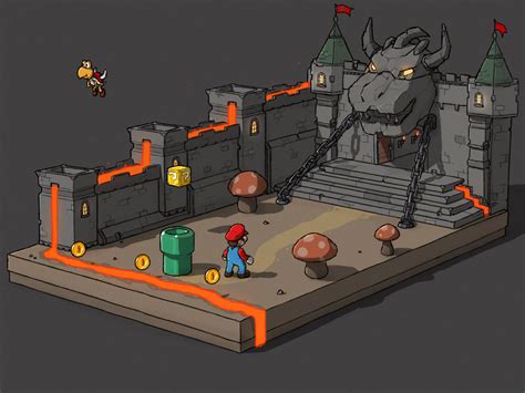 Super Mario Bros 3 Road to Bowser Castle by AKopArt on DeviantArt