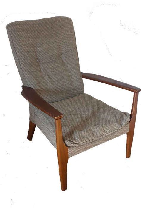 Vintage Parker Knoll 1970s Armchair Solid Wood With Grey Material