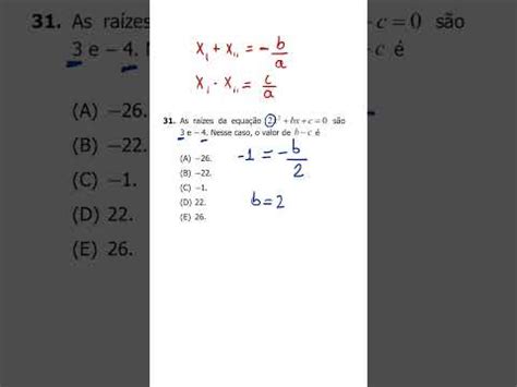 Valor De A B C Da Equa O Do Segundo Grau Soma E Produto Youtube