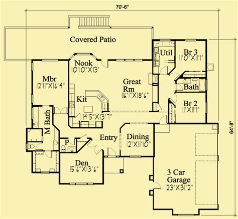 Single Story House Plans For Contemporary Bedroom Home