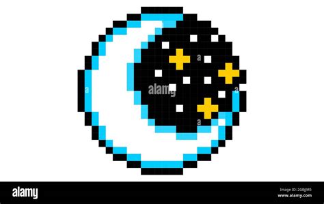 patrón Moon Pixel Art aislado en el fondo Fotografía de stock Alamy