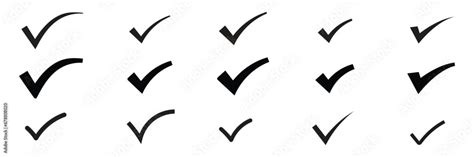 Check mark icons set. Check marks symbol. Simple check mark. Checklist ...