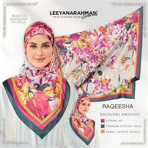 Leeyanarahman Scarves Tudung Bawal Printed Cotton Bidang 45 Shopee