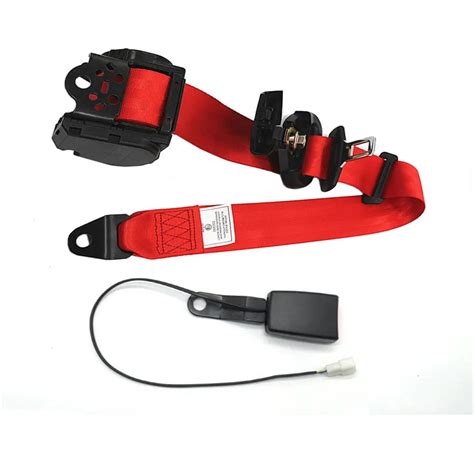 3 Point Retractable Car Safety Seat Belts Lap Seatbelts for Auto Cars With Curved Rigid Buckle ...