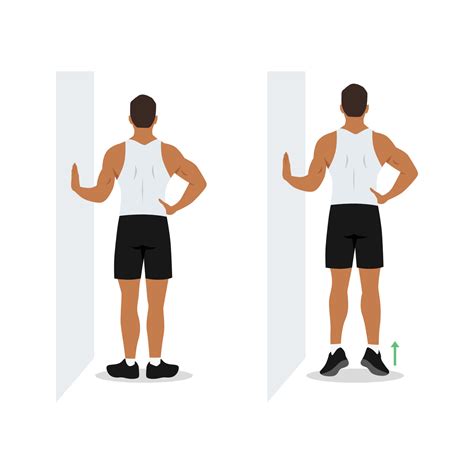 Man Doing External Rotation Or Bodyweight Calf Raises Exercise Flat