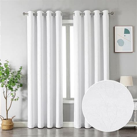 Amazon Chyhomenyc Debby White Blackout Curtains 84 Inches Long 2