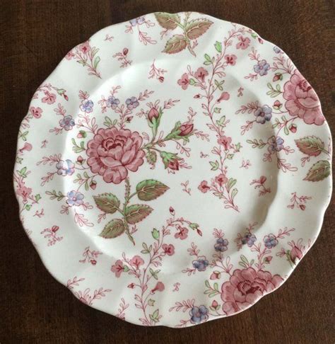 Johnson brothers rose chintz pink made in england mark – Artofit
