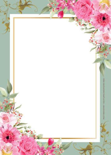 Free Printable Blue Floral Wedding Invitation Template Ed In