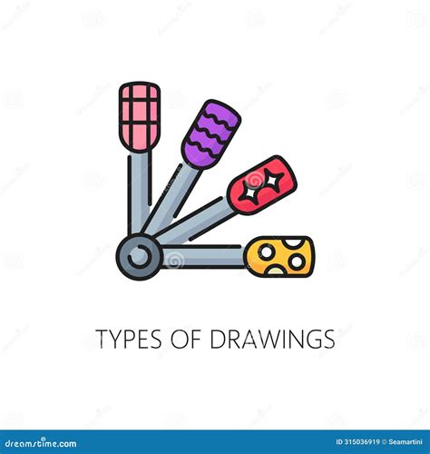 Nail Manicure Service Drawings Types Line Icon Stock Vector