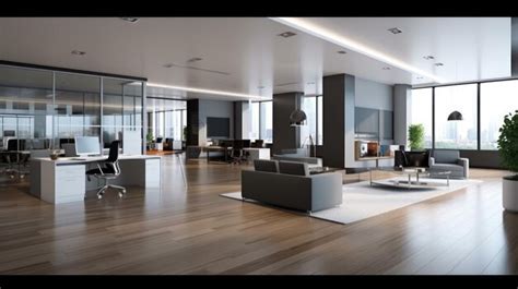 Premium AI Image | Inspiring office interior design Contemporary style Corporate Office with ...