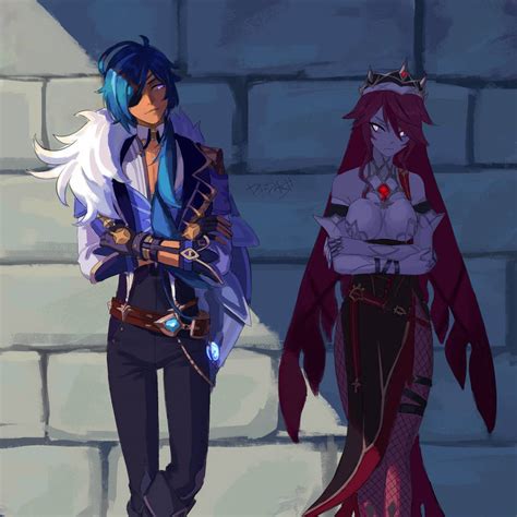 Kaeya and Rosaria by Di-Dash on DeviantArt