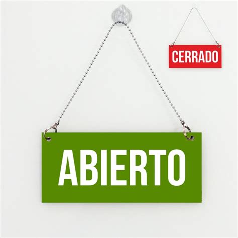 Cartel De Abierto Cerrado Rojo Verde