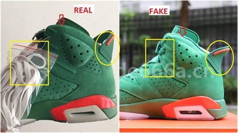 Real VS Fake Air Jordan 6 Gatorade Green Updated