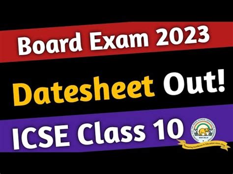 ICSE Class 10 Datesheet 2023 ICSE Board Exam Date 2023 ICSE Latest