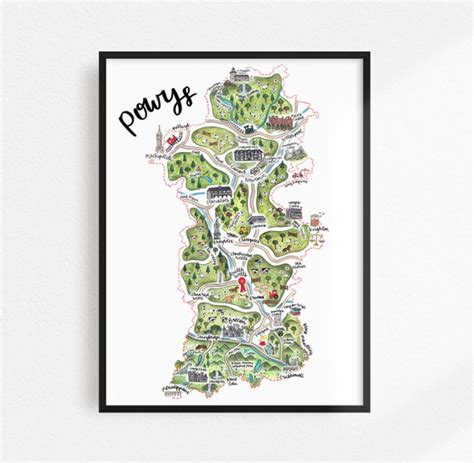 Powys Map Print Map of Powys Mid Wales Map Powys Art - Etsy