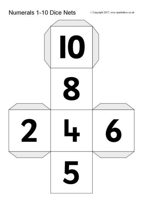 Printable Number Dice