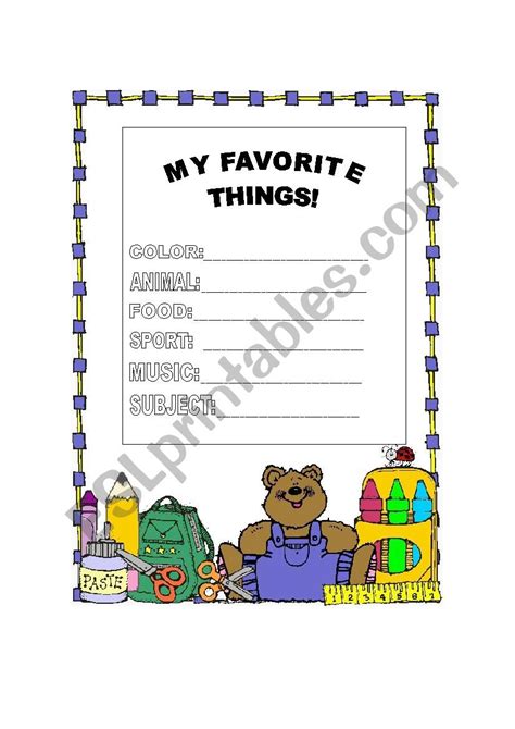 Best My Favorite Things Template Printable Pdf For Free Nbkomputer