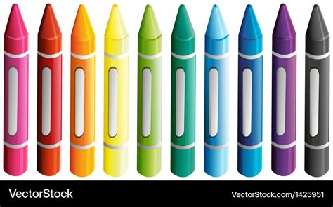 A set of colorful crayons Royalty Free Vector Image