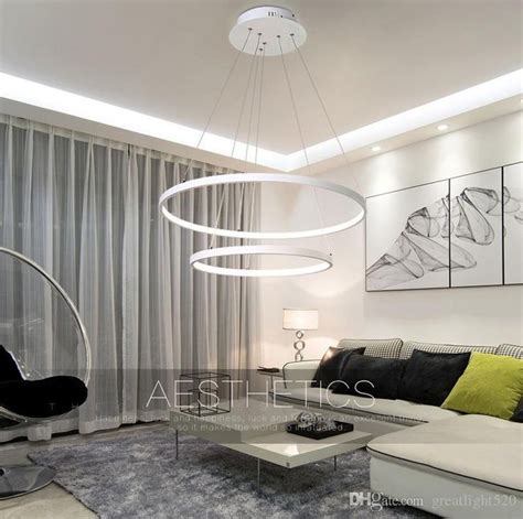 Modern Circular Ring Pendant Lights Circle Rings Acrylic Aluminum