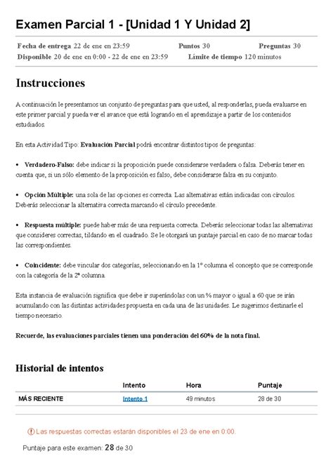 Examen Parcial 1 Unidad 1 Y Unidad 2 Auditoría II Examen Parcial