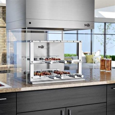 Churrasqueira Inox A Carvão - Churrasqueira Cooktop à Carvão Scheer 07 Espetos Rotativos Inox 304 ...