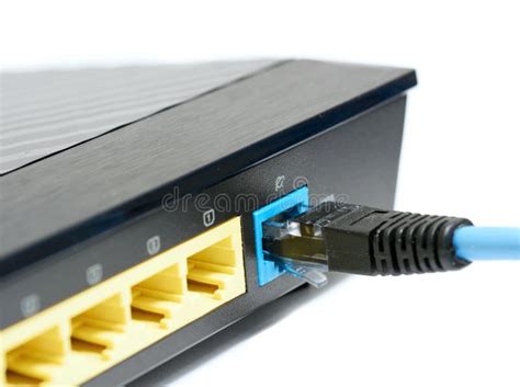 Router Wifi Ethernet Connection Network Port Wireless Closeup Stock