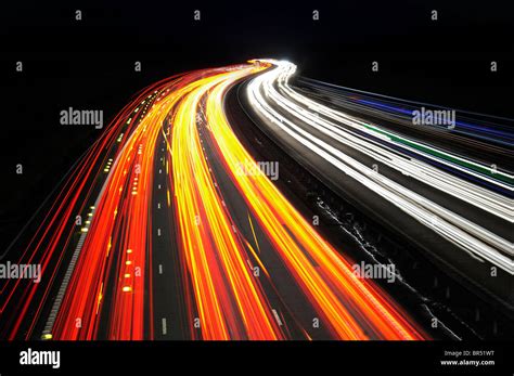 motorway,night,traffic,trail,lights, cars,fast,moving,blur,speed,flow ,bright,movement Stock ...