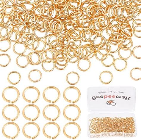 Amazon Beebeecraft Box Pcs Gold Jump Rings K Gold Plated