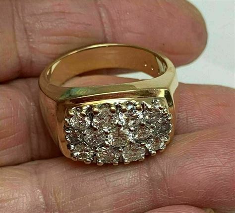 Men S Pinky Ring Ct Round Cut Cz Diamond Ring Etsy