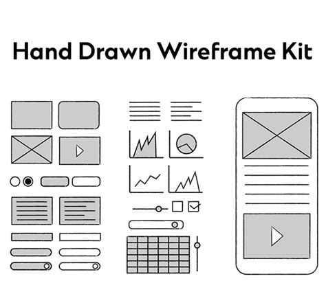 Hand Drawn Wireframe Kit Preview Freebiesui