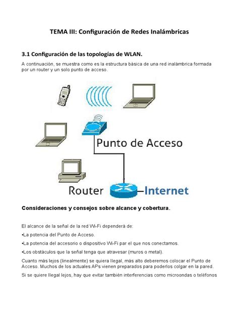 Tema Iii Configuración De Redes Inalámbricas Pdf Red De