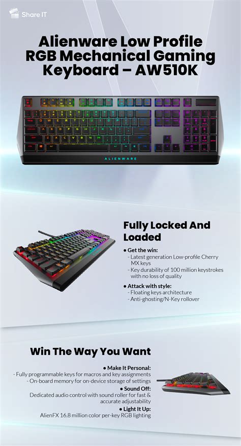 Alienware AW510K Cherry MX Red Low-Profile RGB Mechanical Gaming ...