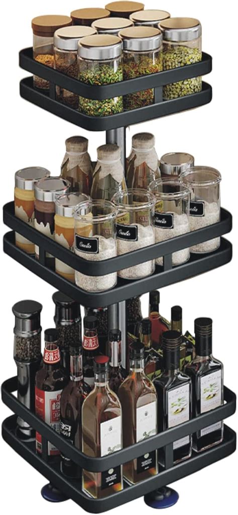 Amazon Tier Rotating Spice Rack Height Adjustable Spice Shelf