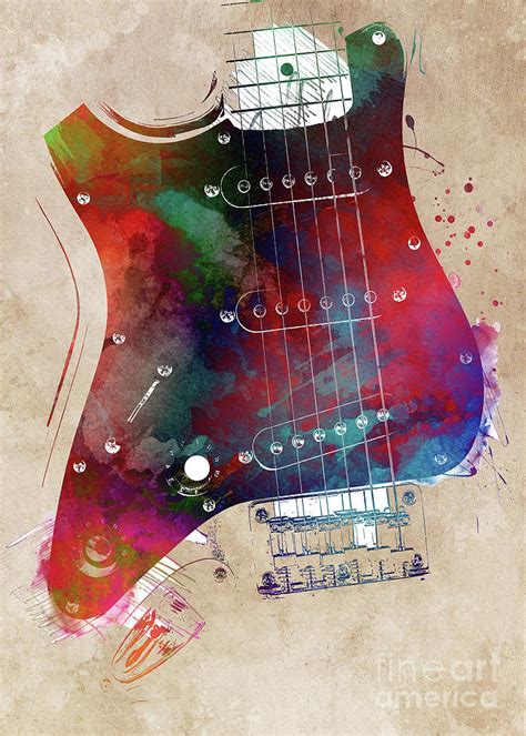 Guitar Art 20 Guitar Music Digital Art By Justyna Jaszke JBJart