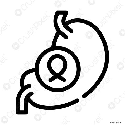 Stomach Cancer Line Icon Vector Illustration Sign Stock Vector