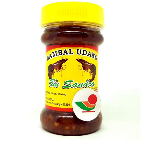 Bu Sandra Sambal Udang Gr Sambel Pedas Pedes Asli Cabe Merah