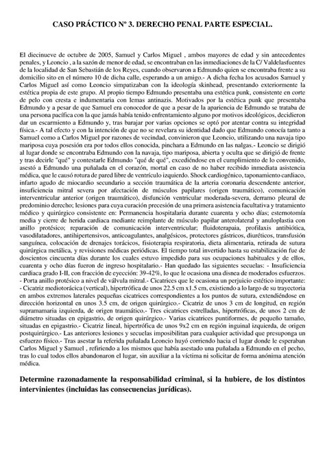 Caso Práctico Nº 3 Caso Práctico Penal Especial Caso PrÁctico Nº 3