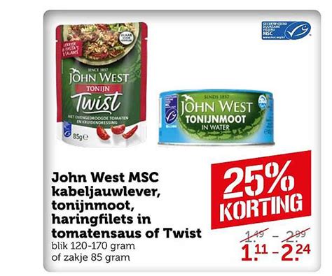 John West Msc Kabeljauwlever Tonijnmoot Haringfilets In Tomatensaus