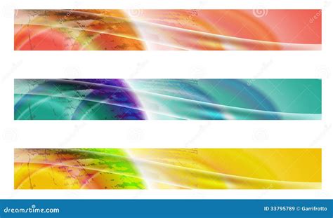 Three Abstract Banner Stock Vector Illustration Of Blue 33795789