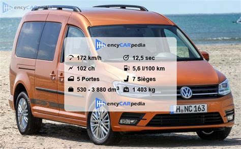 Volkswagen Caddy Maxi 1 0 TSI 102 Typ 2K Fiches Techniques 2015 2024