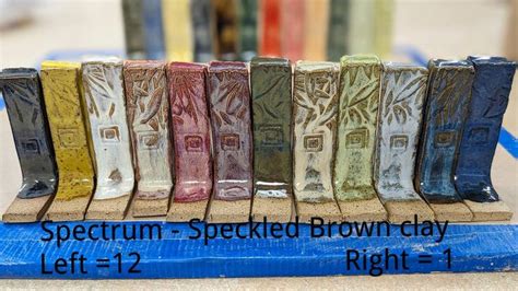 SPECTRUM HIGH FIRING GLAZES Test Tiles Made With 3 Coats Of Glaze On