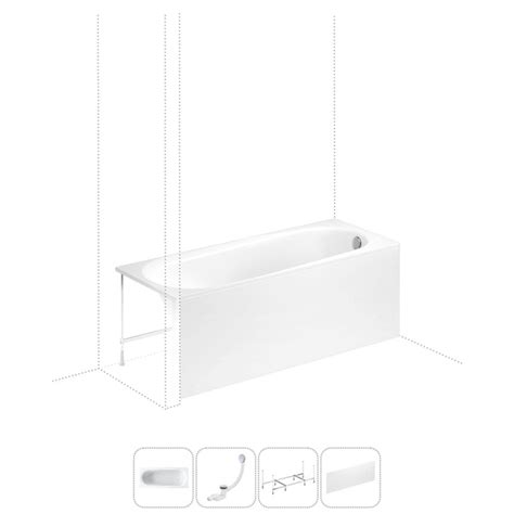 Акриловая ванна 150x70 с каркасом и экраном Lavinia Boho Biore ...
