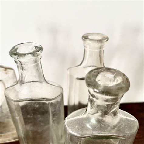 Vintage Glass Pharmacy Bottles Set Of 5 Etsy